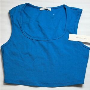 Timing Vibrant Blue Crop Top